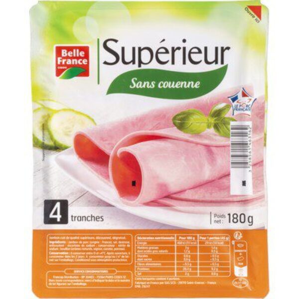 4 Tranches Jambon Sup 180g