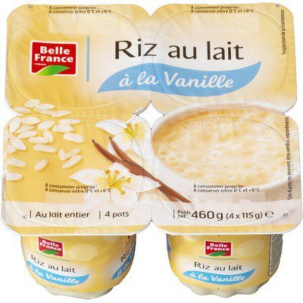 Riz au lait vanille 4x115gr