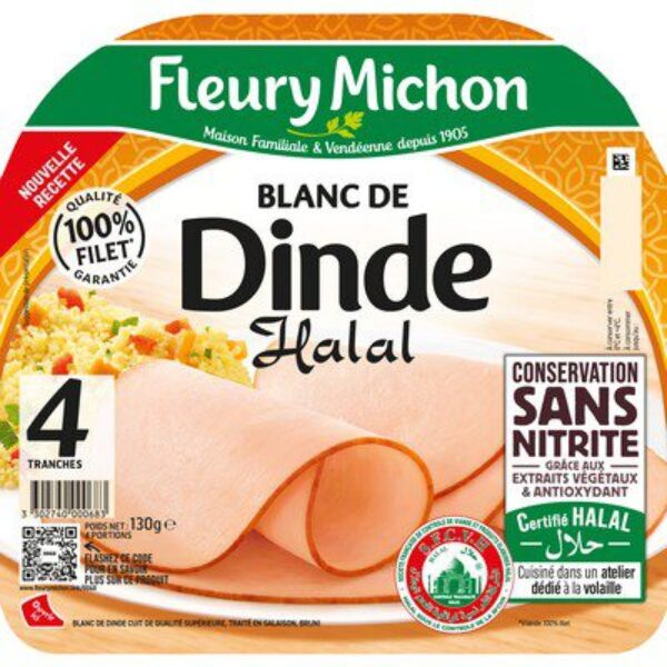 Blanc de dinde halal x4 160g