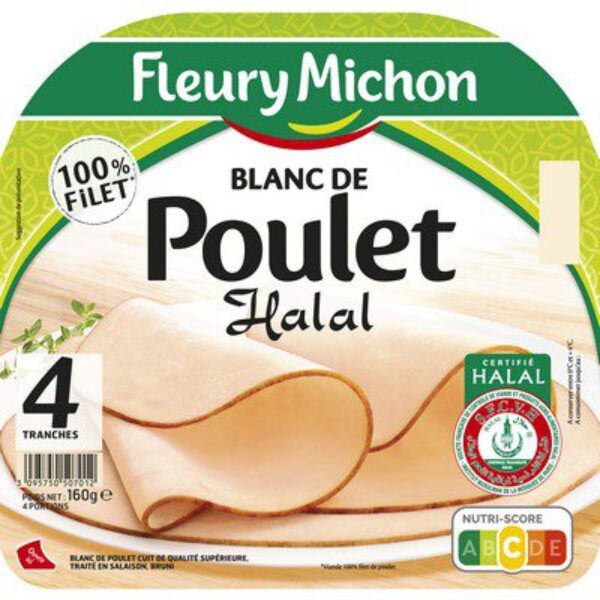 Blanc de Poulet halal x4 160g