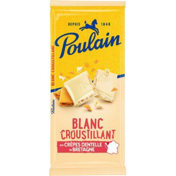 Chocolat Blanc croustillant Poulain 95g