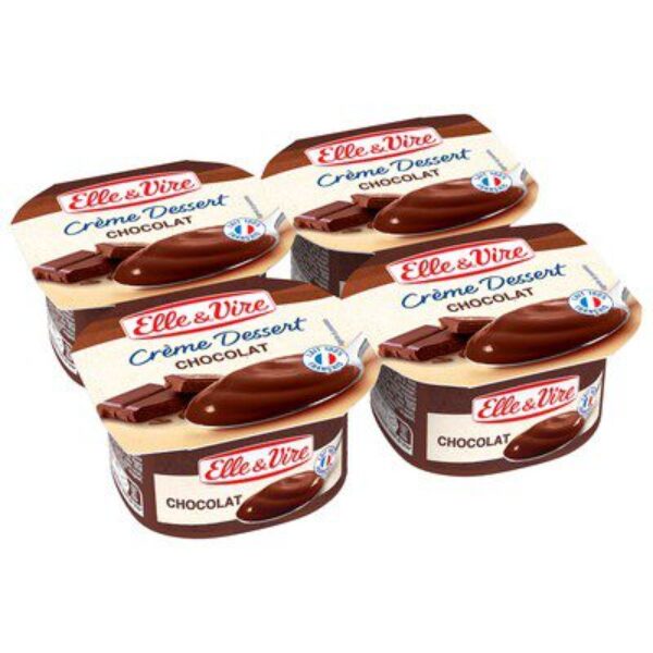 Crème Dessert Chocolat ELLEETVIVRE 4X125gr