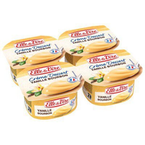 Crème Dessert Vanille ELLEETVIVRE 4X125gr
