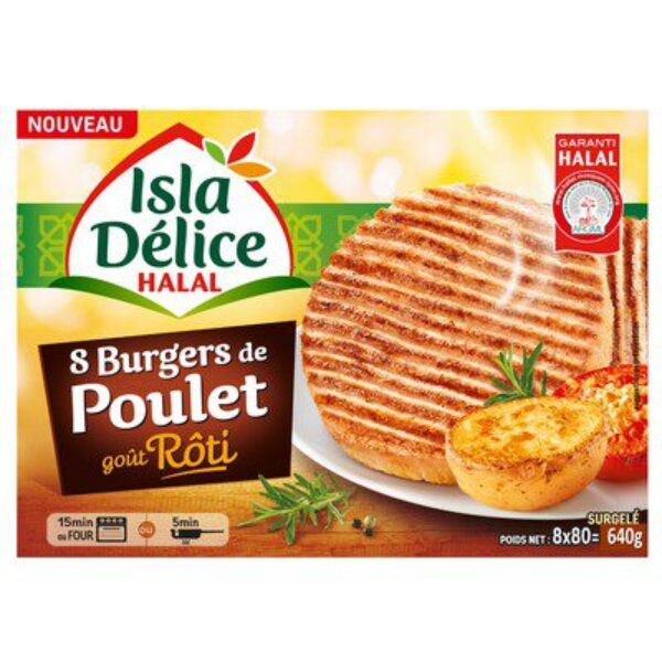 Burger de poulet rôti x8 640g